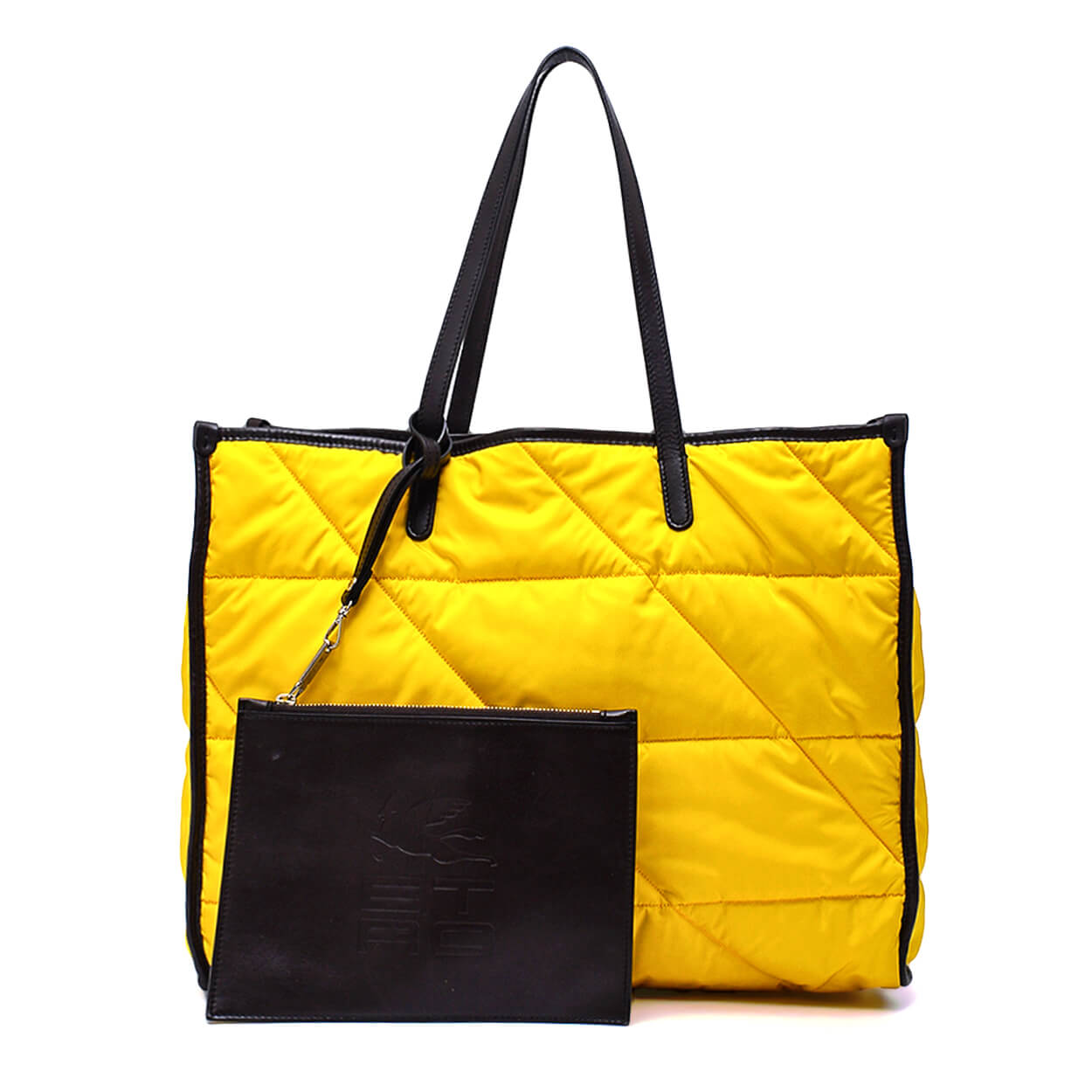 Etro - Yellow Quilted Logo Applique Padded Tote Bag